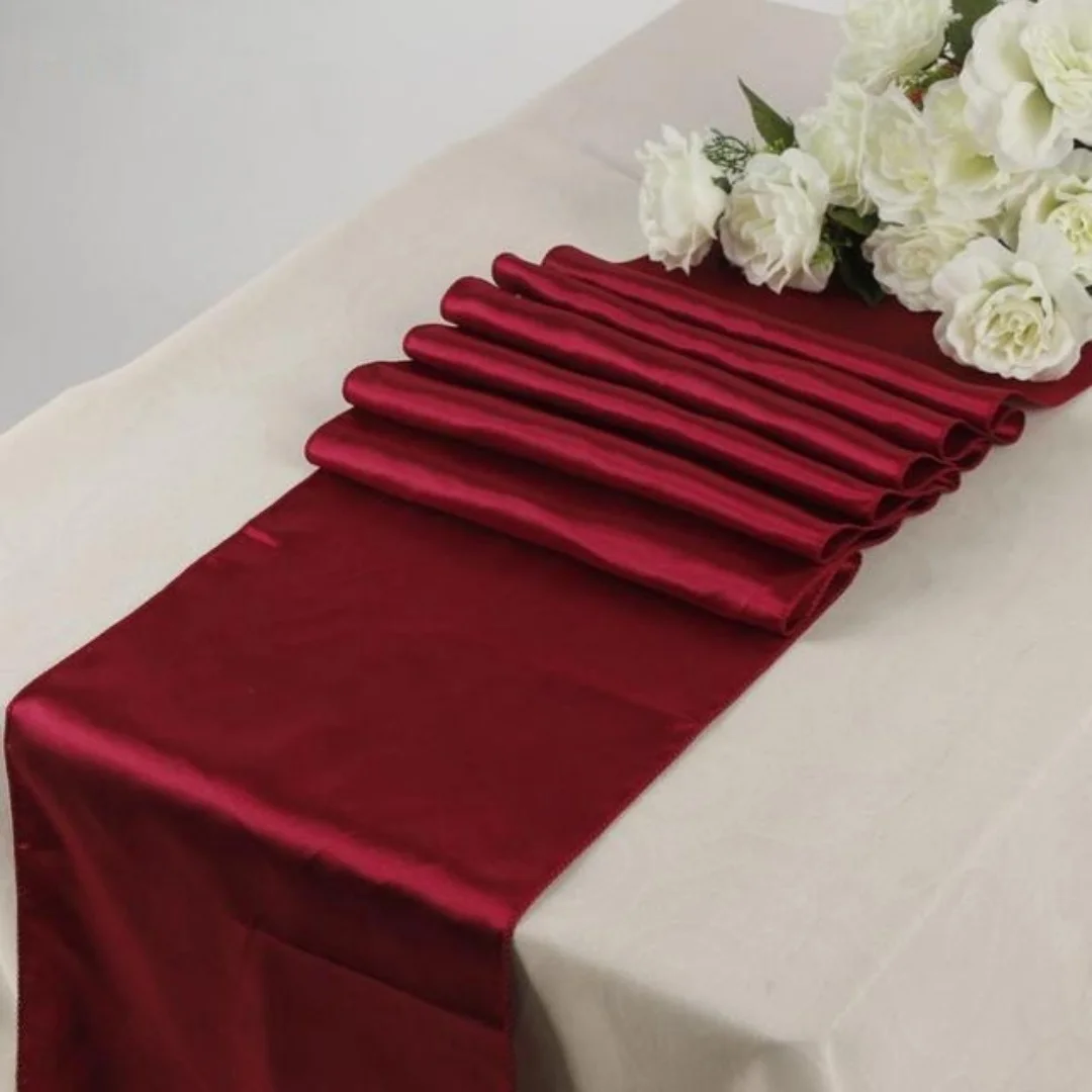 

1pc Multicolor Satin Table Runner Autumn Table Runner For Dining Table Christmas Wedding Decoration Red chemble mariage 30*275cm