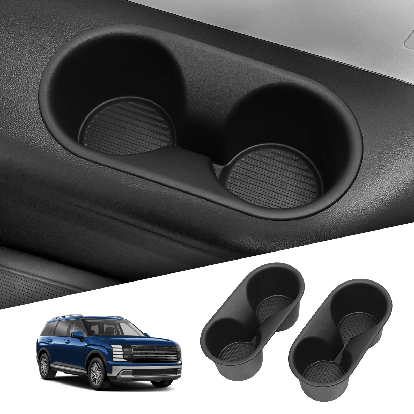ZUNDUO for Hyundai Palisade 2026 only fit 7seat Car 3rd Row Cup Holder Inserts Anti-Slip Shock-Absorbing Storage Tray Tidying