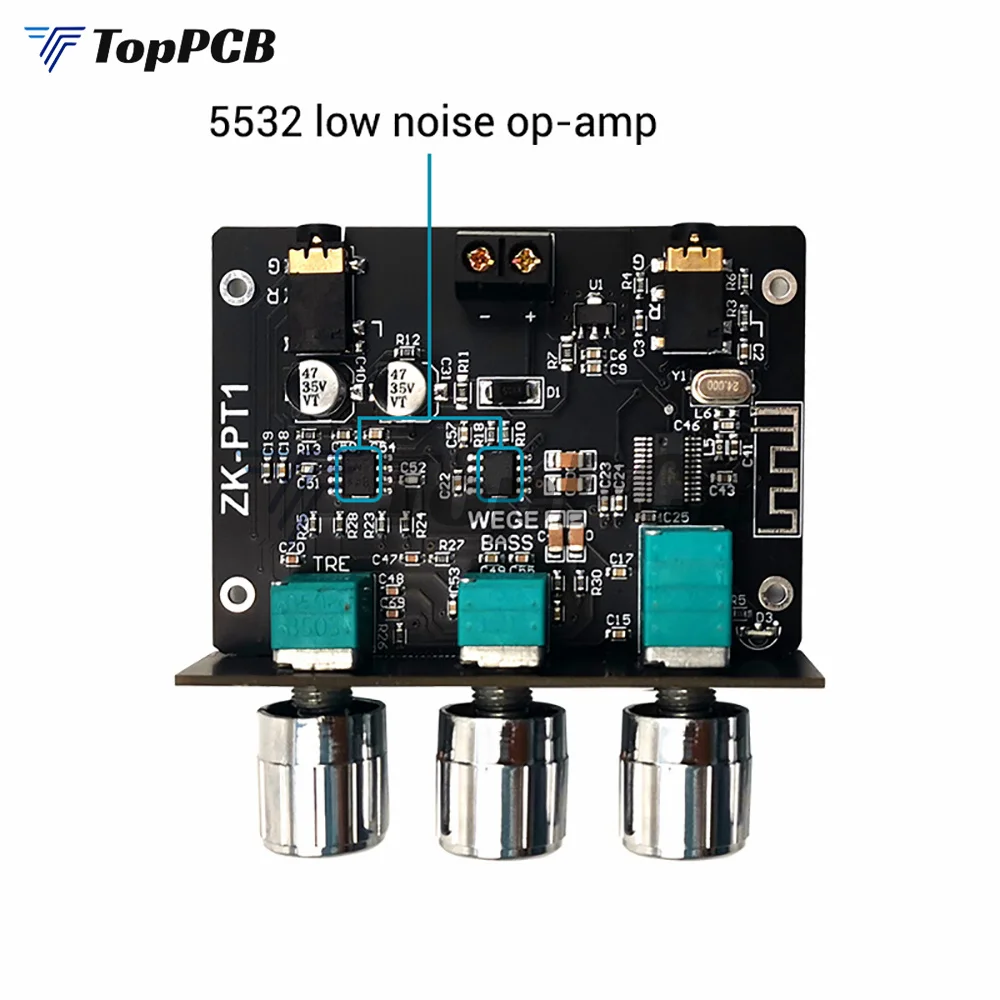 Bluetooth 5.0 Audio Receiver Decoder Stereo Tone Board Volume Controller Treble Bass Tonal preamp Amp Knob For Amplifier