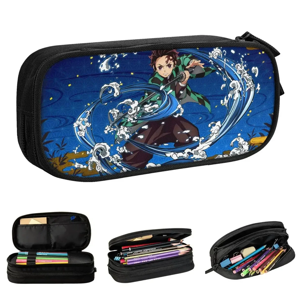 Demon Slayer The Hinokami Chronicles Pencil Cases Pencilcases Pen Holder for Student Bags School Supplies Gifts Stationery