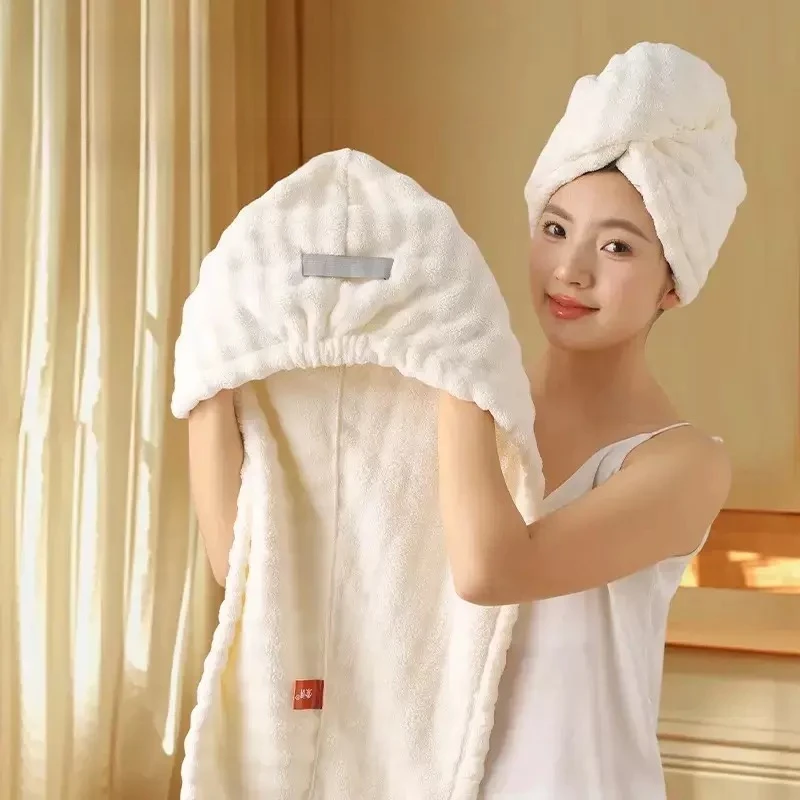 1pc Random Colour, Wide Tail Large Hair Drying Cap, Super Absorbent Quick-Dry Shower Cap for Women, Head Wrap Towel