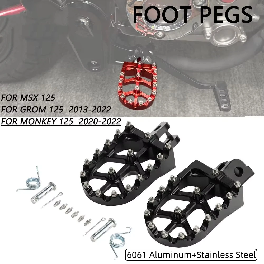 CNC Fußrasten Fußstützen Pedale für Motorräder Honda MONKEY 125 2020-2024 MSX 125 GROM125 2013-2024 Mopeds Roller