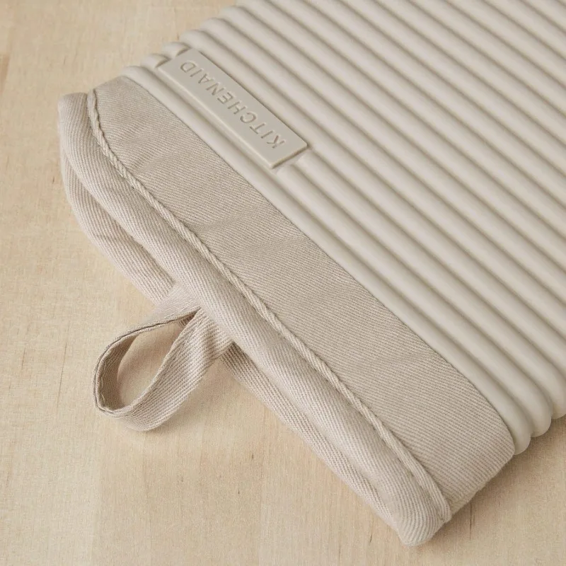 Ribbed Soft Silicone Oven Mitt 2-Pack Set, 7.5