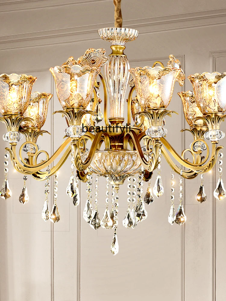 CXH Crystal Chandelier Lamp in the Living Room Luxury French Restaurant Bedroom Splendid Crystal Lamps