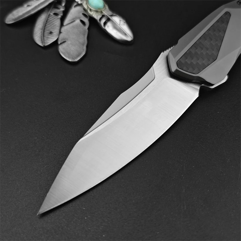 KS5500 Camping Survival Folding D2 Blade Outdoor Hiking Aluminum Alloy Handle Rescue EDC Folding Knife