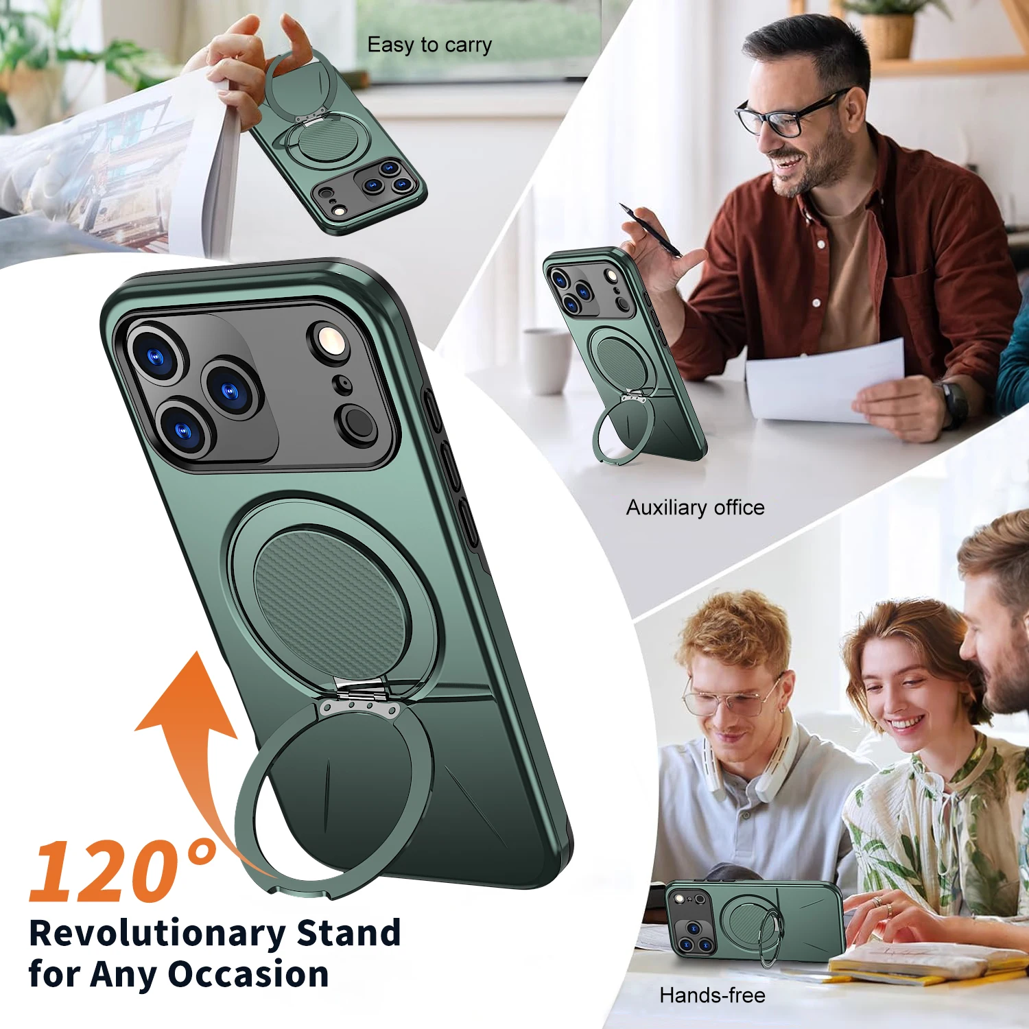 360 ° Magnetische Halterung Telefon Fall Für iPhone 17 Air 11 12 13 14 15 16 17 Pro Max Für Magsafe stoßfest Ständer Halter Abdeckung Funda – Detail 6