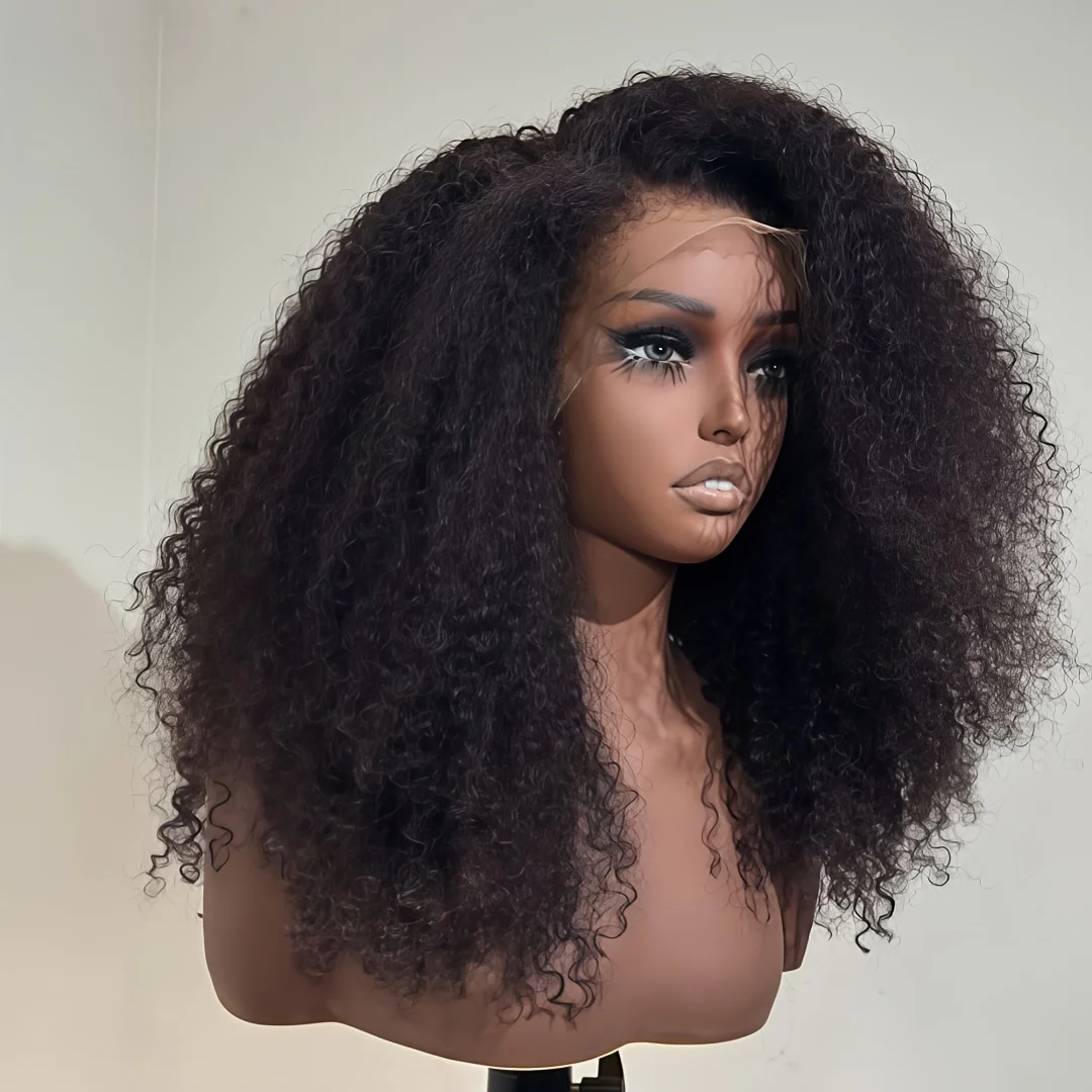 

Бесшовный мягкий синтетический парик с натуральными черными кудрями, предварительно проработанными корнями, 180% плотности, 26 дюймов, с кружевной передней частью, для женщин, с имитацией детских волос, на каждый день