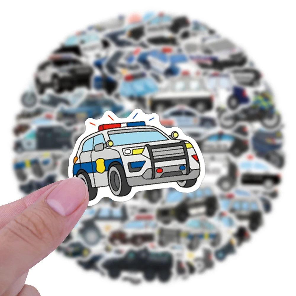 

10/30/60pcs Cool Police Cartoon Car Stickers Waterproof Graffiti Decals DIY Motorcycle Bike Stationery Vinyl Sticker Classic Toy