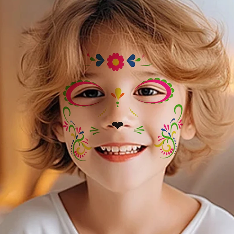 1 Sheets Luminous Tattoo Stickers Kid Adult Glitter Butterfly Flower Temporary Fake Tattoos On Face Arm Leg Makeup Party Decor