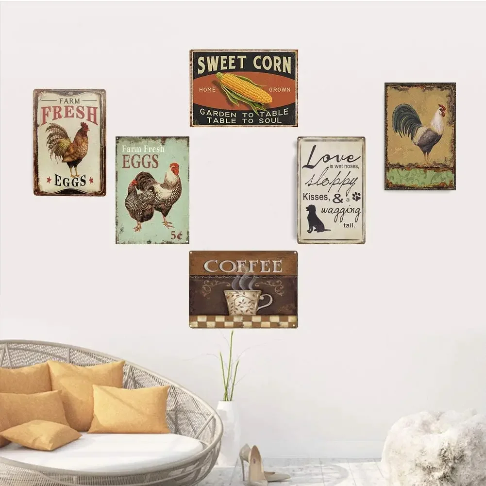 Coffee Wall Decor Retro Vintage Metal Tin Signs Home Bar Counter Shop Decorations Coffee Sign Gift Series for Kitchen Cafe Diner or Restaurant Size 8 x 12inches