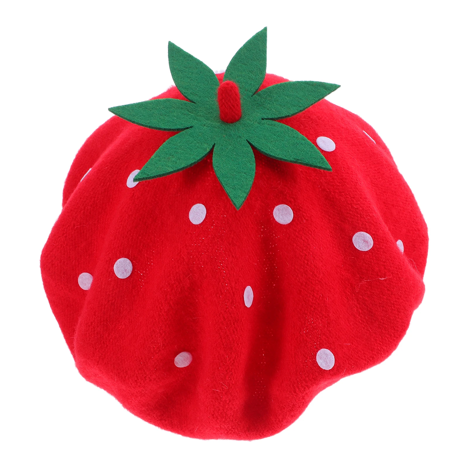 

Strawberry Beret Hat Women Kawaii Party Strawberry Shape Headwear Girls Wool Blend Beanie Bonnet Themed Hats