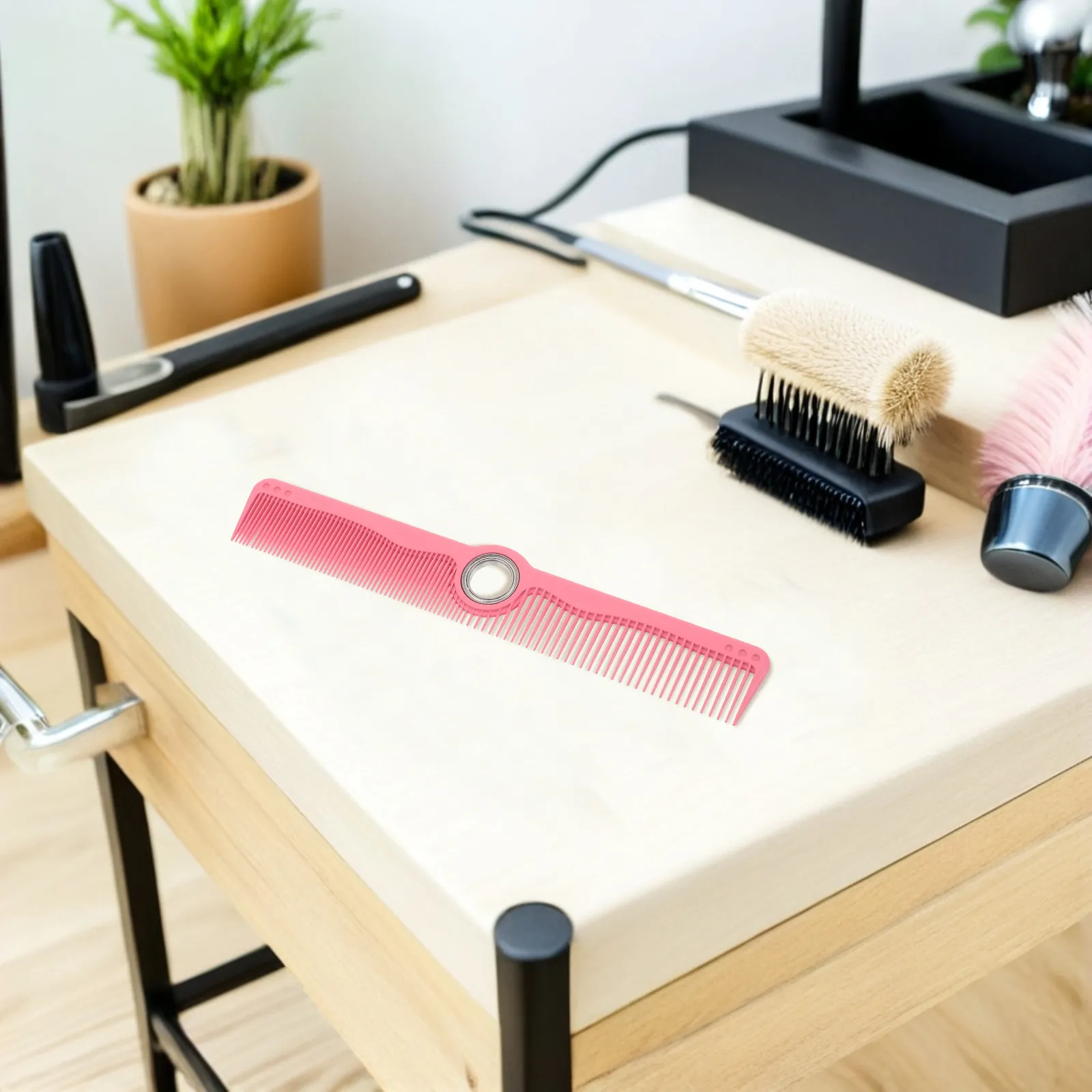 Professional Rotating Hair Cutting Anti-Static Barber Comb Pink Hairdresser Salon Tool for All Hair Types Precision Styling