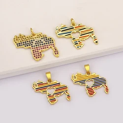 Venezuela Map Cubic Zirconia Charm Pendant DIY Necklace 4 Styles For Women Copper Neck Jewelry Making Findings Accessories Gift