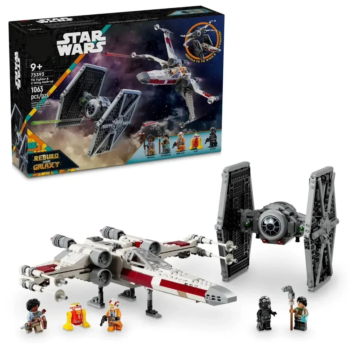 Miniso Disney 2024 new 75393 TIE fighter and X-wing Compatible Building Blocks Bricks Toys For Children Gifts Children Gift