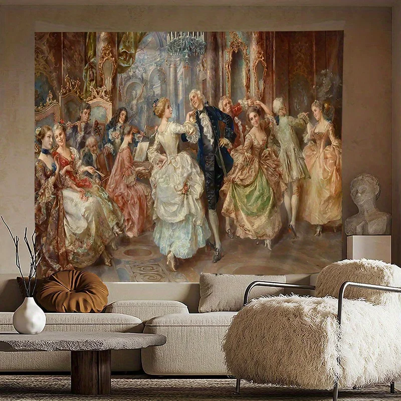 Grand Baroque Ballroom Tapestry Bringing Historical Elegance and Luxury to Your Living Space