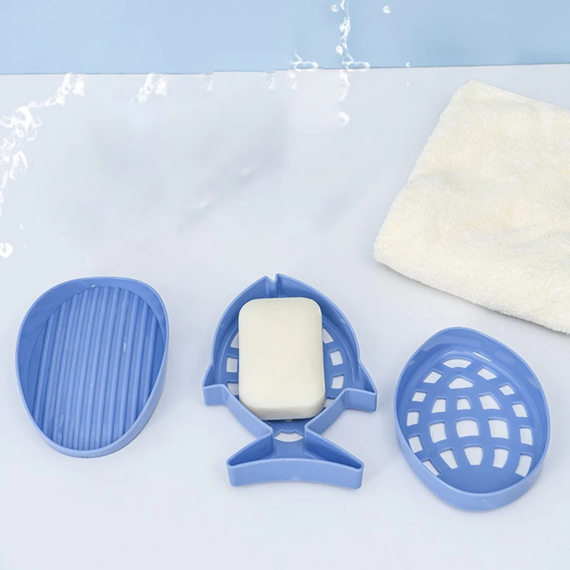 Fish Shape Soap Holder Non Slip Soap Box Toilet Shower Tray Draining Rack Bathroom Gadgets Soap Dish Soap Tray Holder