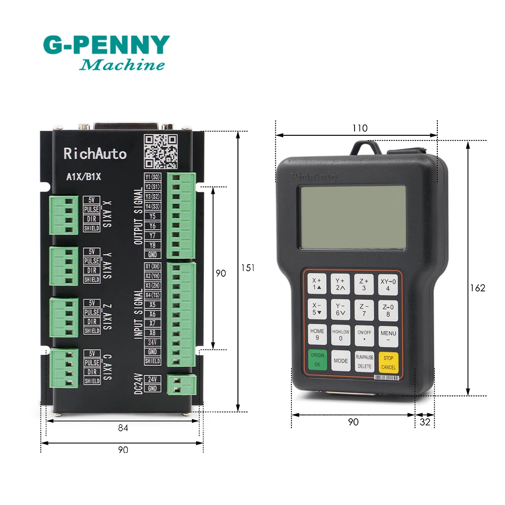 Free shipping ! DSP 3 axis Richauto A11E controller CNC wireless channel for CNC router engraver handle motion English version