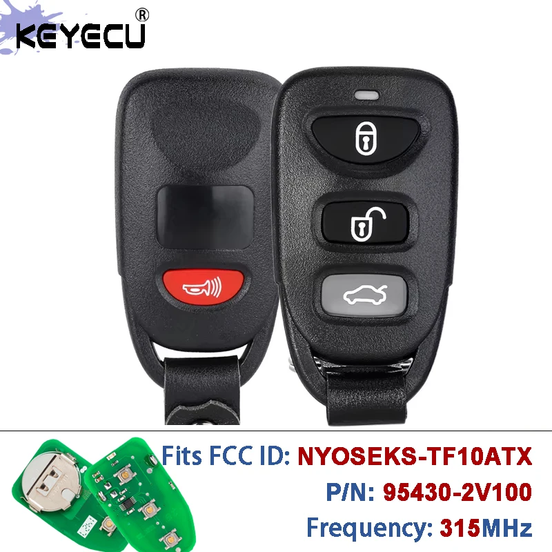 

KEYECU 315MHz P/N: 95430-2V100 FCC ID: NYOSEKS-TF10ATX Remote Key Fob for Hyundai Veloster 2012 2013 2014 2015 2016 2017