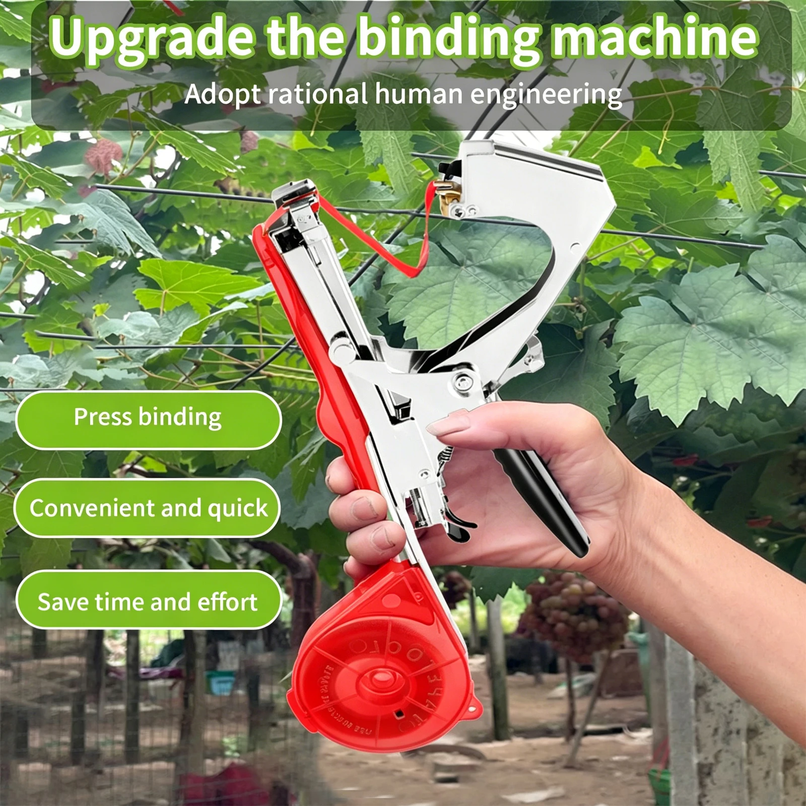 Machine à lier les branches, outil de jardinage manuel pour la fixation des plantes, pour légumes, vignes, raisins, concombres, avec 20 bandes adhésives