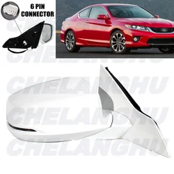 Mirror Assembly For Honda Accord 2013 2014 2015 2016 US Version Right Side 6 Pins White Painted Heated Power Adjust Turn Light