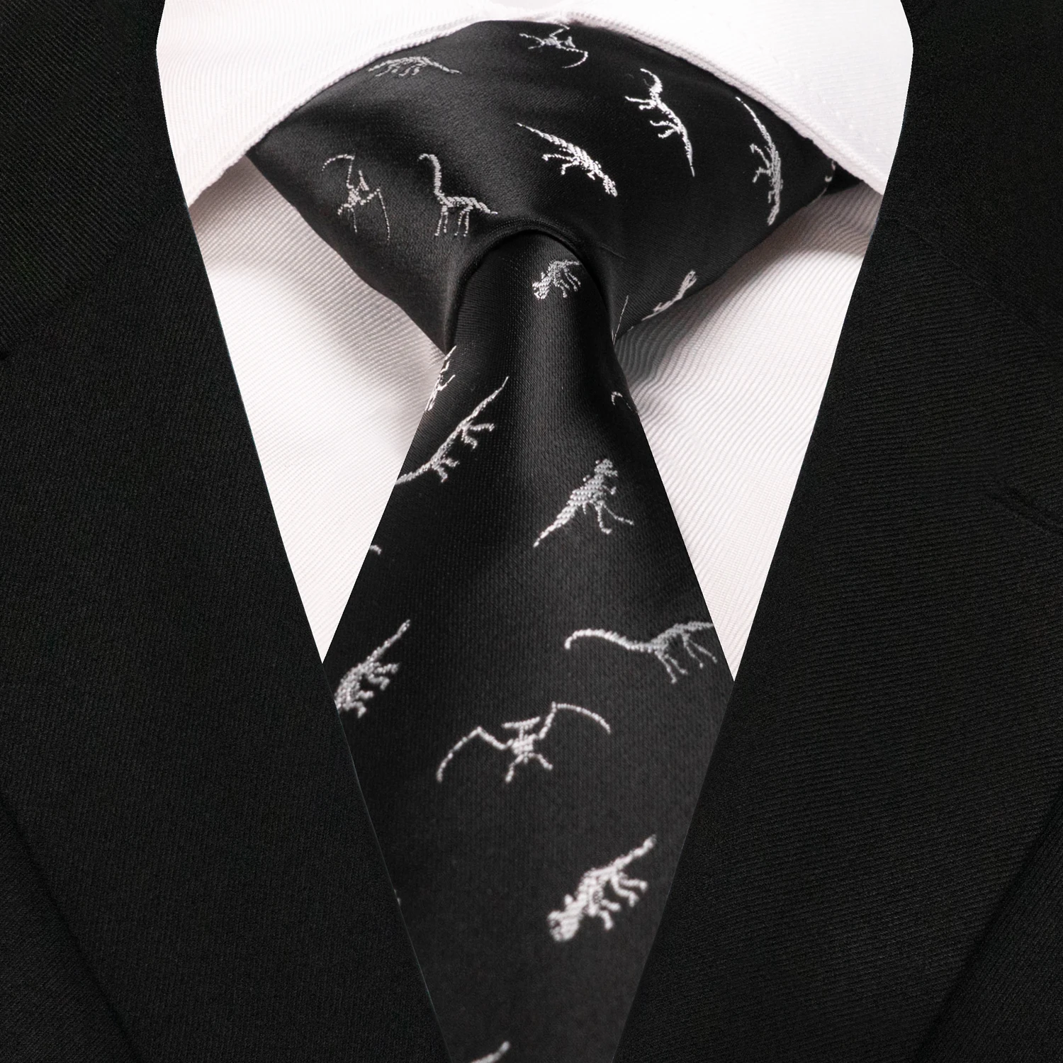 Novità Cravatta animale per uomo Personalità Cravatta intrecciata in seta Dinosauro Lumaca Volpe Fenicottero Regalo accessorio per matrimonio per feste di moda