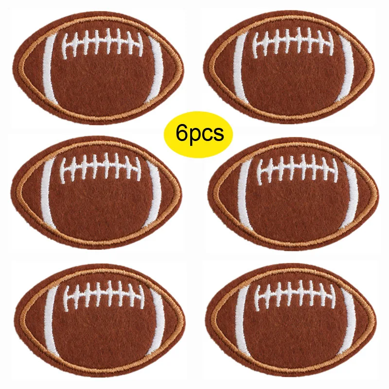 6 Pcs Football Patches, Iron on Sew on Patches Embroidered Applique, Patches for T-Shirts, Jackets, Caps, Bags DIY Accessories