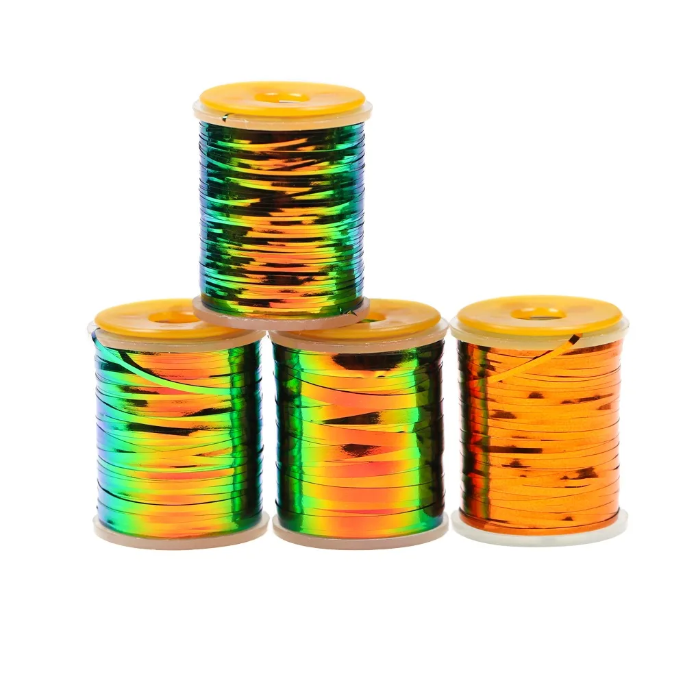 Midges 0.5mm - 2mm Two Tones Flat Tinsel Peacock Orange Tinsel Fly Tying Tinsel Wet Flies Body Midges Nymphs Tying Materials