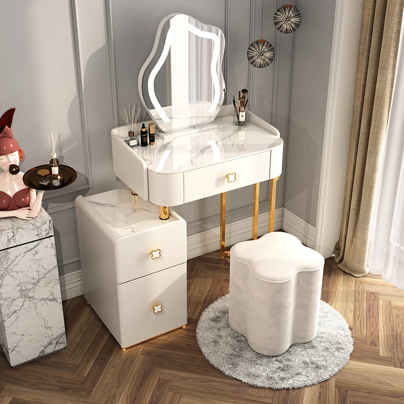 

Nordic Luxury Dressing Table Drawers Jewelry Storage Makeup Dressers Vanity Mirror Coiffeuse De Chambre Furniture For Bedroom