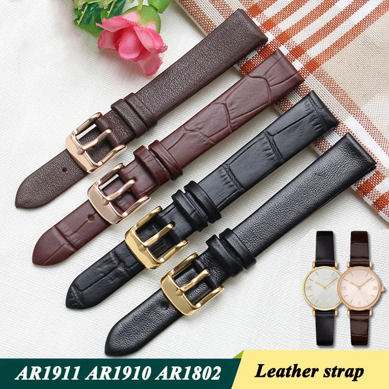 For Armani babysbreath AR1911 AR1910 AR1802 Watch Band High Quality Genuine Leather Waterproof woman Watch Strap men's Bracelet