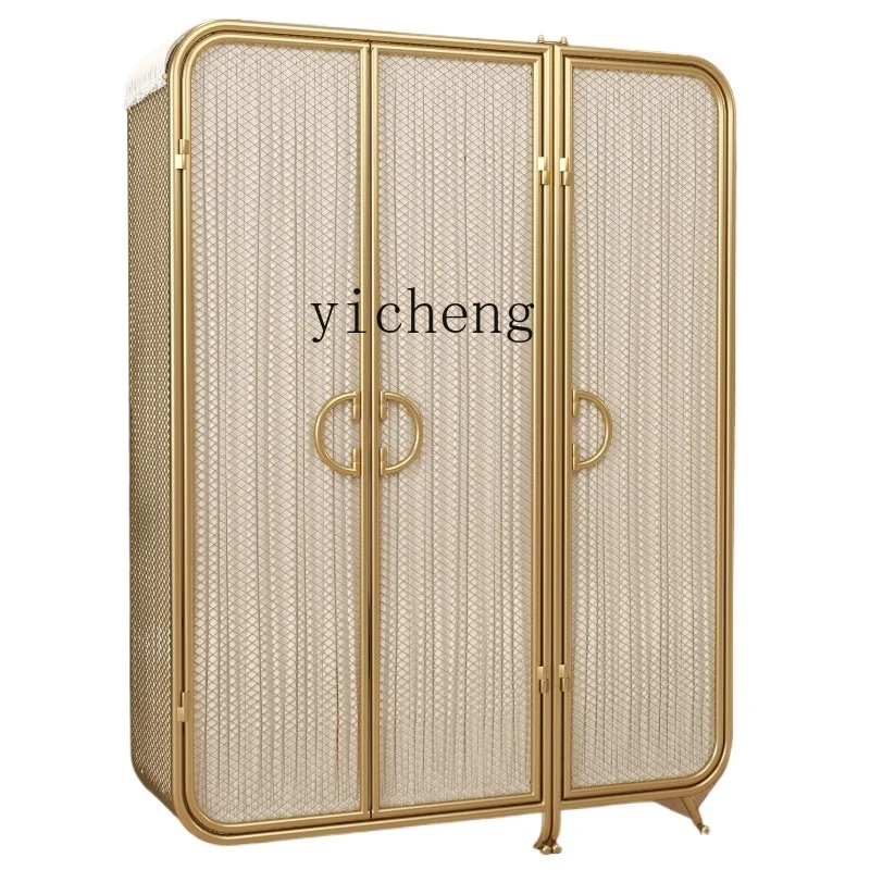 

XL Environmental Protection Iron Wardrobe Household Bedroom Hanging Storage Three-Door Small Apartment Cabinet