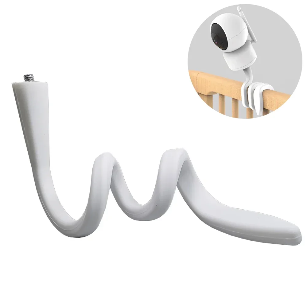 Silicone Soft Bracket  IP Camera Holder Baby Monitor Stand Hole-Free Crib Cradle Rod Hose Support Flexible Twist Mounting