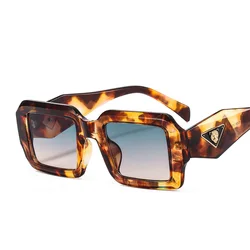 Vintage Square Sunglasses Women 2022 Fashion Luxury Brand Leopard Head Design Sun Glasses Men Trend Gradient Lenses Shades UV400