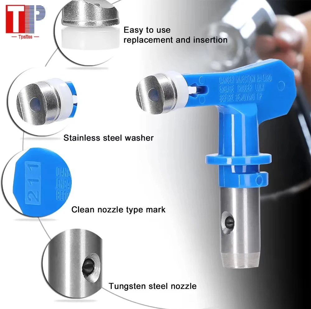 Tpaitlss  High Quality Spray Gun Accessories Blue Airless Nozzle Head Reversible Airless Spray Nozzle Head