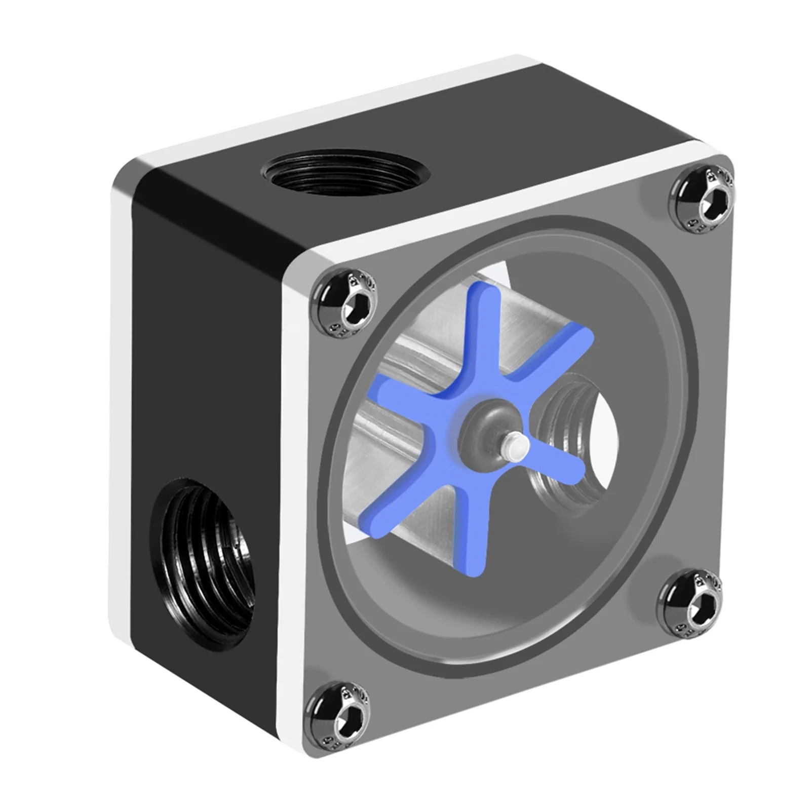 6 Impeller 3 Ways Flow Meter Indicator For PC Water Cooling System G1/4 Thread