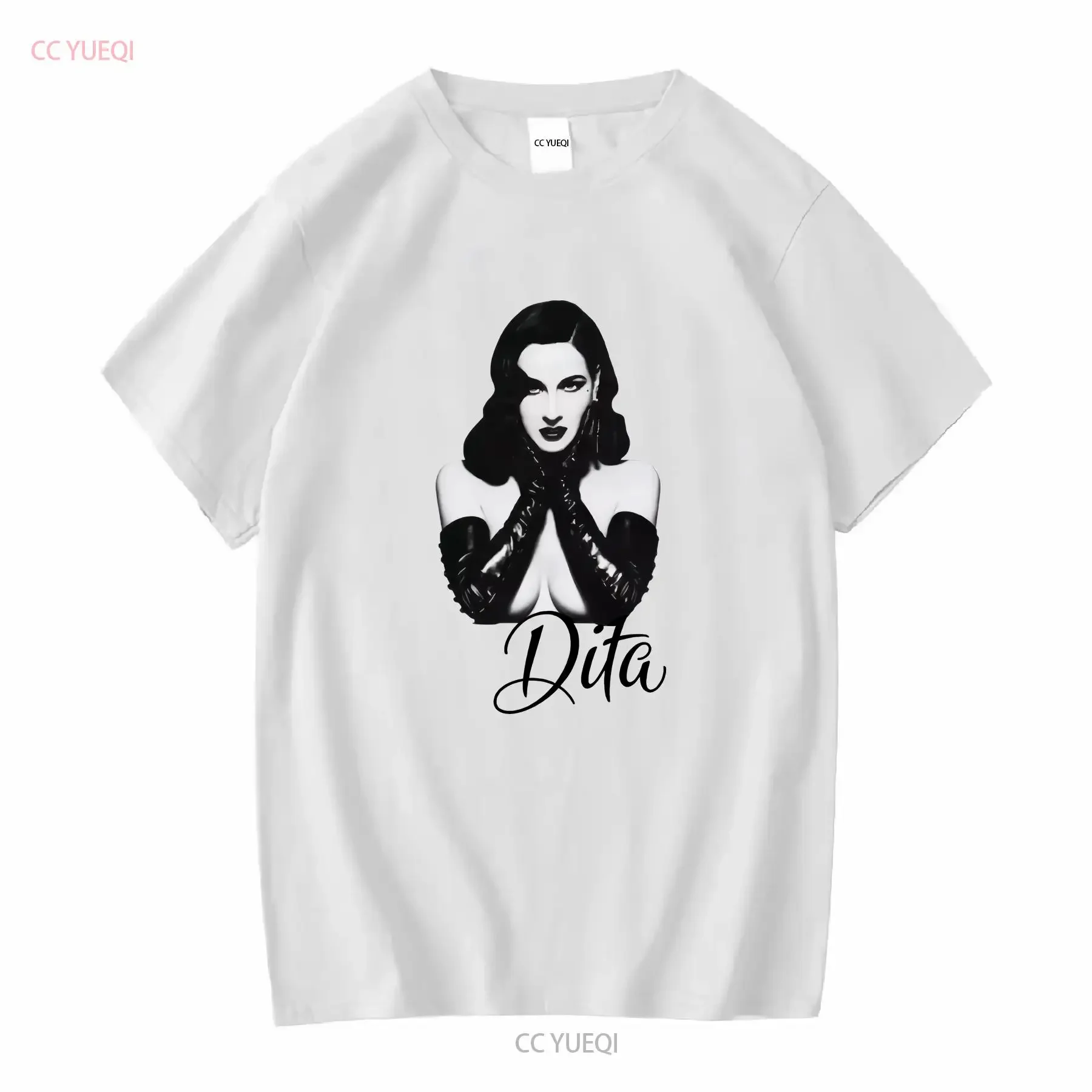 Dita Von T Shirte American vedette Burlesque bailarina Camisa vintage Lavado Unisex moda Casual Versátil gráfico Suave