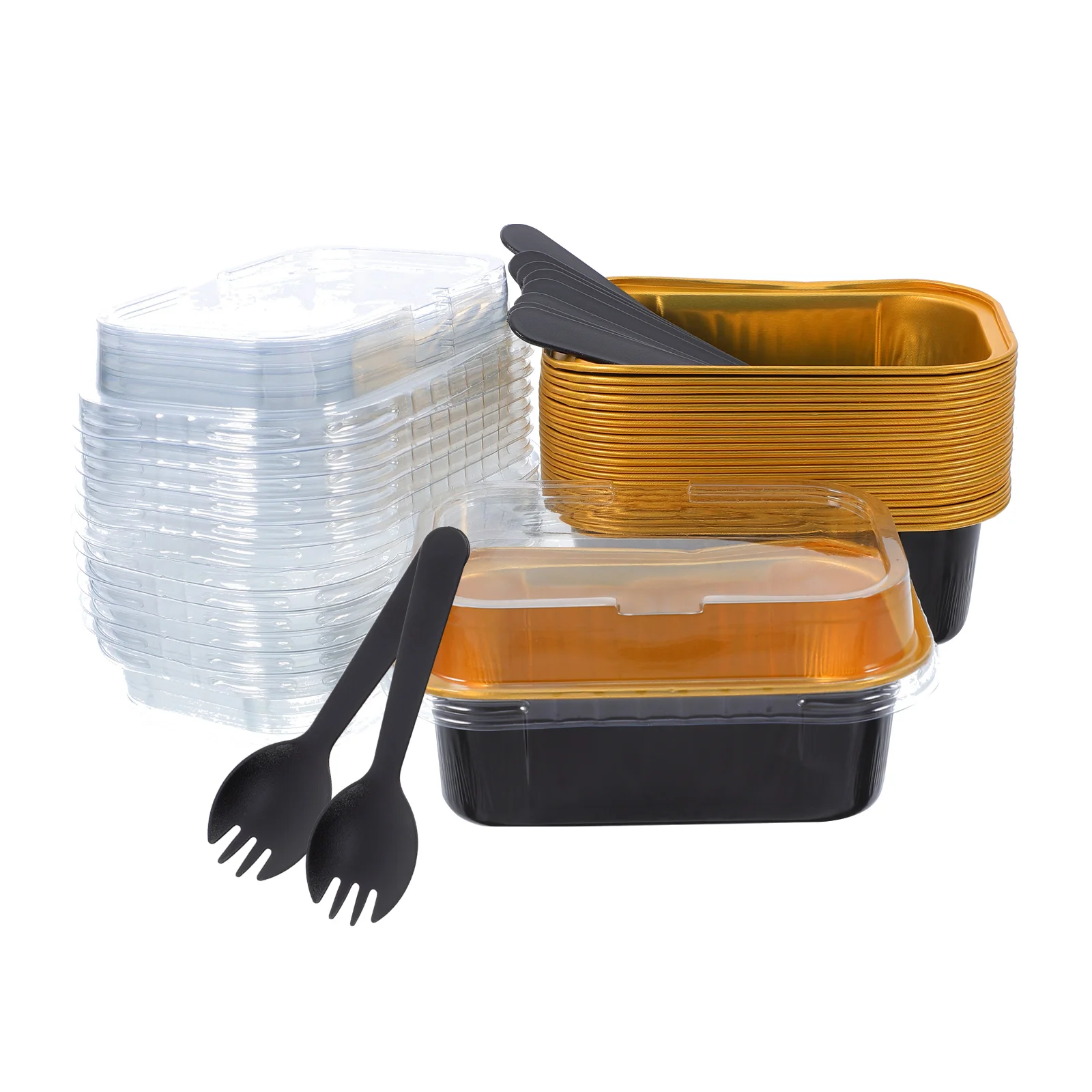 

50 set 50 Sets Pan Aluminum Foil Bread Tray Baking Supplies Cake Mold Bakery Boxes Portable Size Mini Rectangular Oven Safe