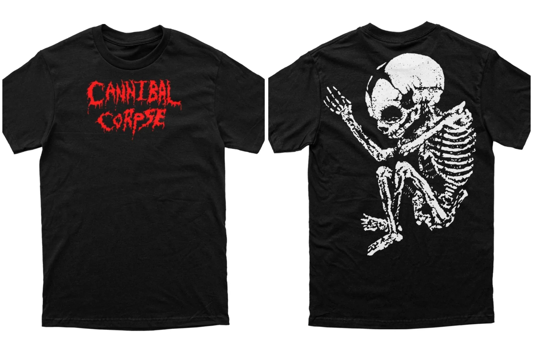Cannibal Corpse Butchered At Birth Punk Rock 100% Cotton Printed T-Shirt Heavy Metal Band Short Sleeve Y2K Gothic Style Shirt