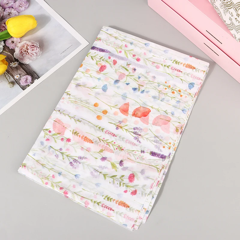 Papel De Embrulho Floral Colorido, Papel De Embrulho De Flor De Buquê, Presente De Cozimento De Bolo, 10 Folhas