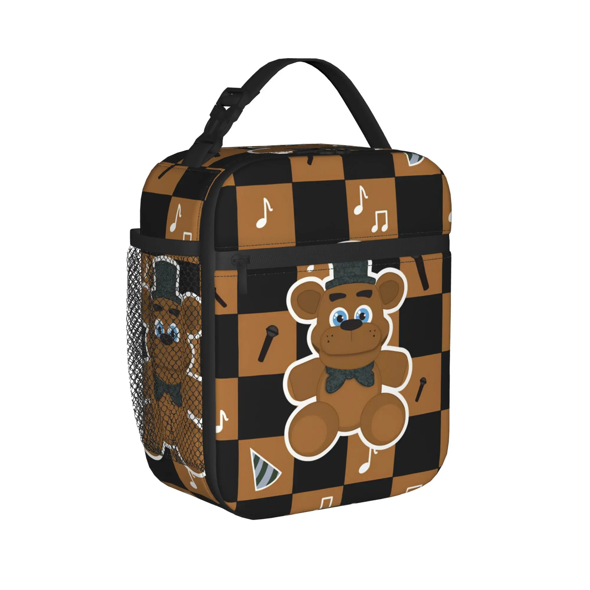 FNAF At Freddys Thermoisolierte Lunchtaschen für Picknick, tragbare Cartoon-Lebensmitteltasche, Thermo-Kühlboxen – Detail 1