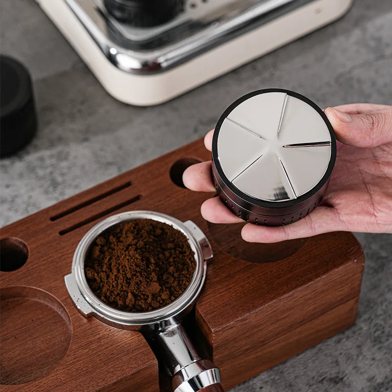 304 Stainless Steel Coffee Powder Press Espresso Tamper Distributor 51/53/58mm Self-gravity Coffee Distribution Barista Tool
