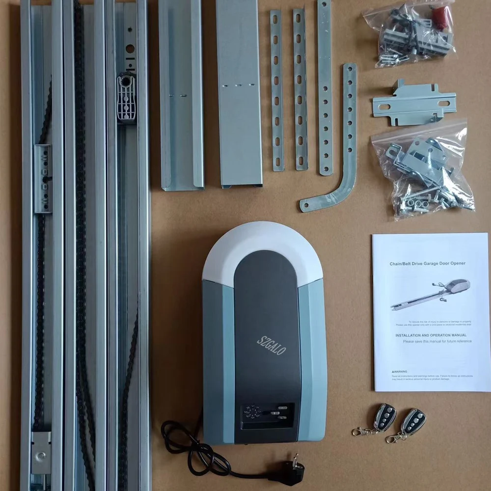 Automation Garage Door Opener 1200N Heavy Duty Chain Drive Opener With Remote Control 3M Chain Rail Kits for 17² Carpark Door