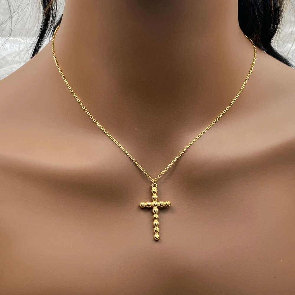 New Arrival High Quality Competitive Price  O Chain Fashion Jewelry Stainless Steel Cute Cross Pendant Necklace