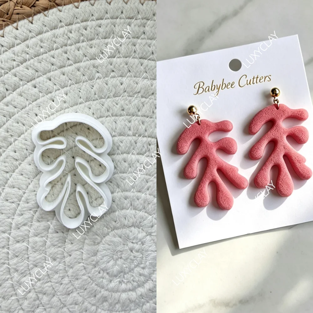 1pc Summer Nautical Style Polymer Clay Cutter, Abstract Coral Dangle Cutters for Polymer Clay & Ceramics Earring Jewelry Making