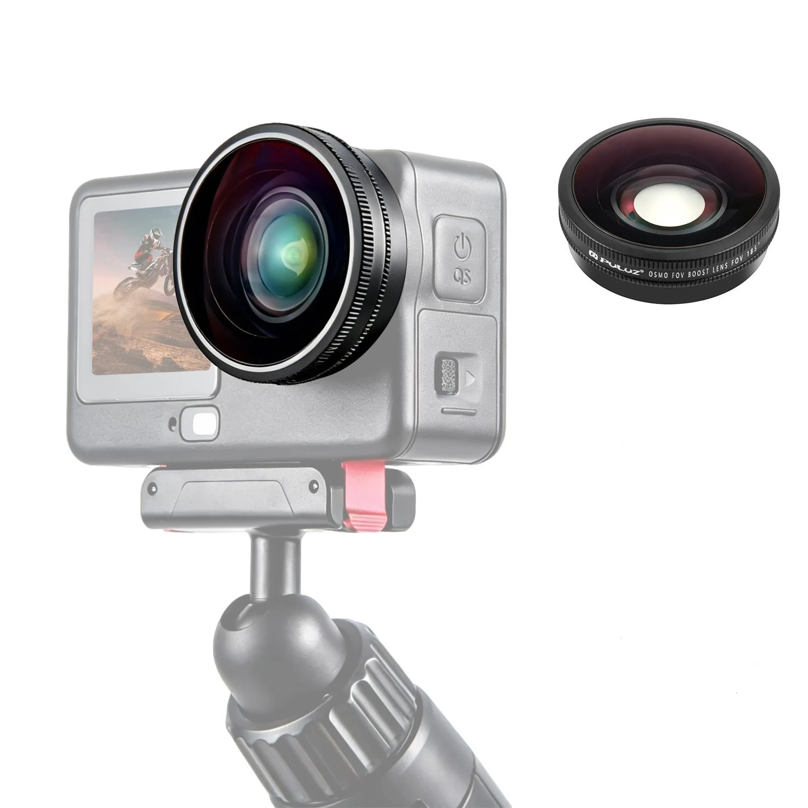PULUZ FOV Boost Lens 185 Degree Wide Angle Lens For DJI Osmo Action 6 Camera Accessory