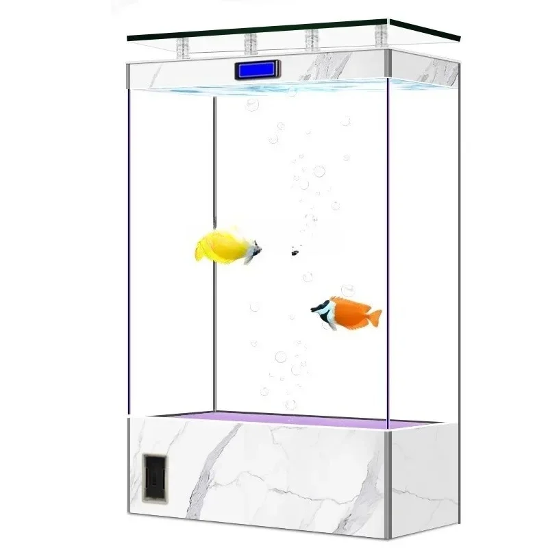 

Screen fish tank living room, floor-to-ceiling partition ultra-white glass ecological aquarium box