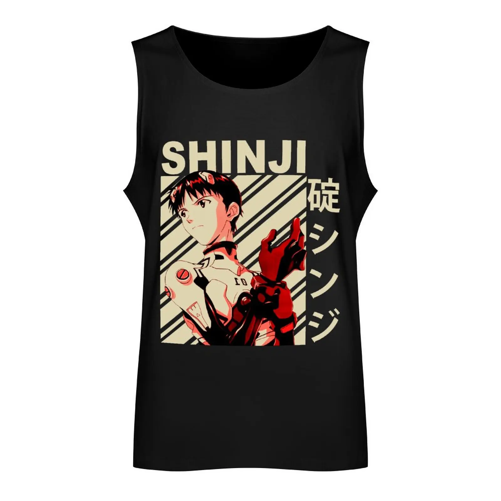 Shinji Ikari - Vintage Art Tank Top bodybuilding t shirt Men gym sportswear sexy clothes men sleeveless