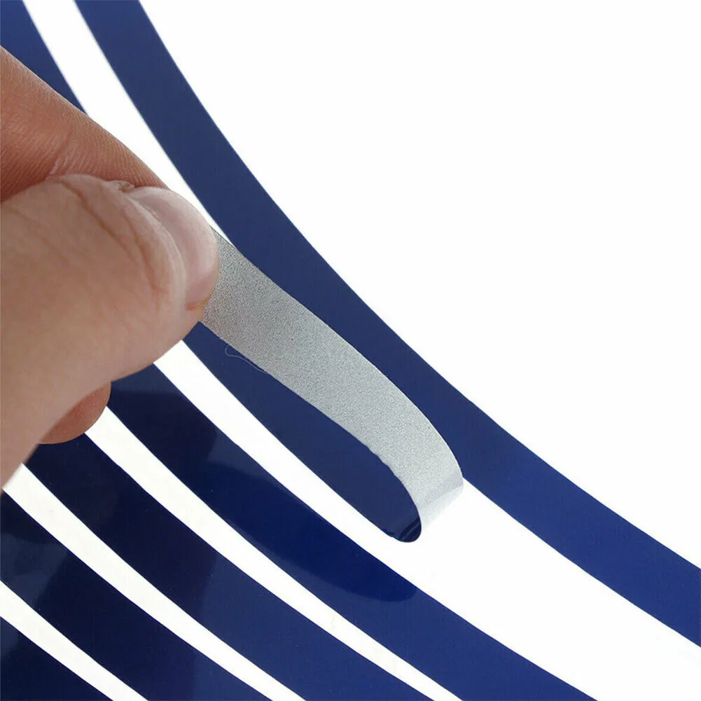

Blue 16pcs/Set 16/17/18“ Universal Car Wheel Tire Sticker Reflective Edge Strip Reflective Edge Strip Tape Sticker