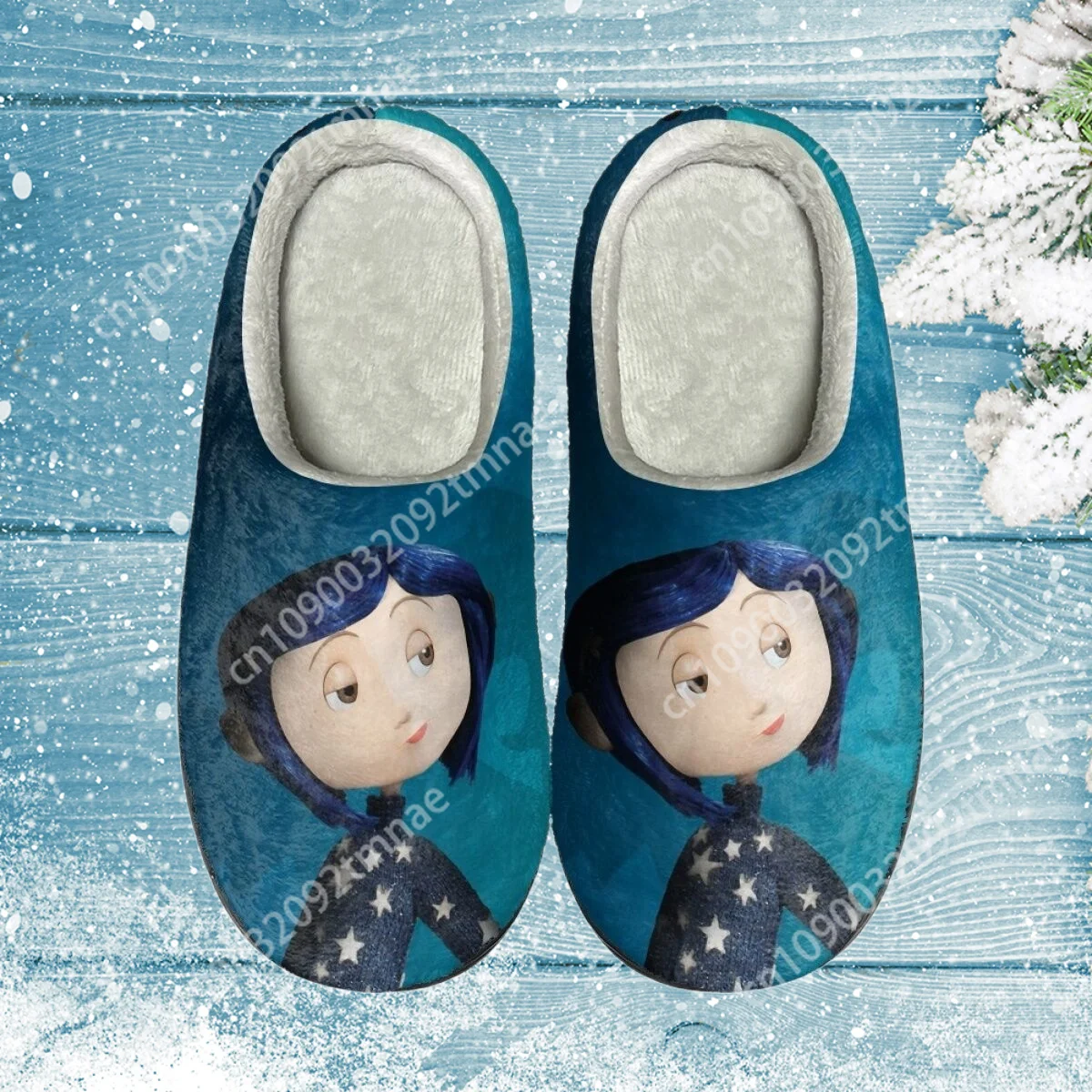 

Custom Coraline Anime Cotton Slipper Soft Autumn Winter Warm Closed Toe Indoor Home Bedroom Cotton Shoes Casual Sneakers