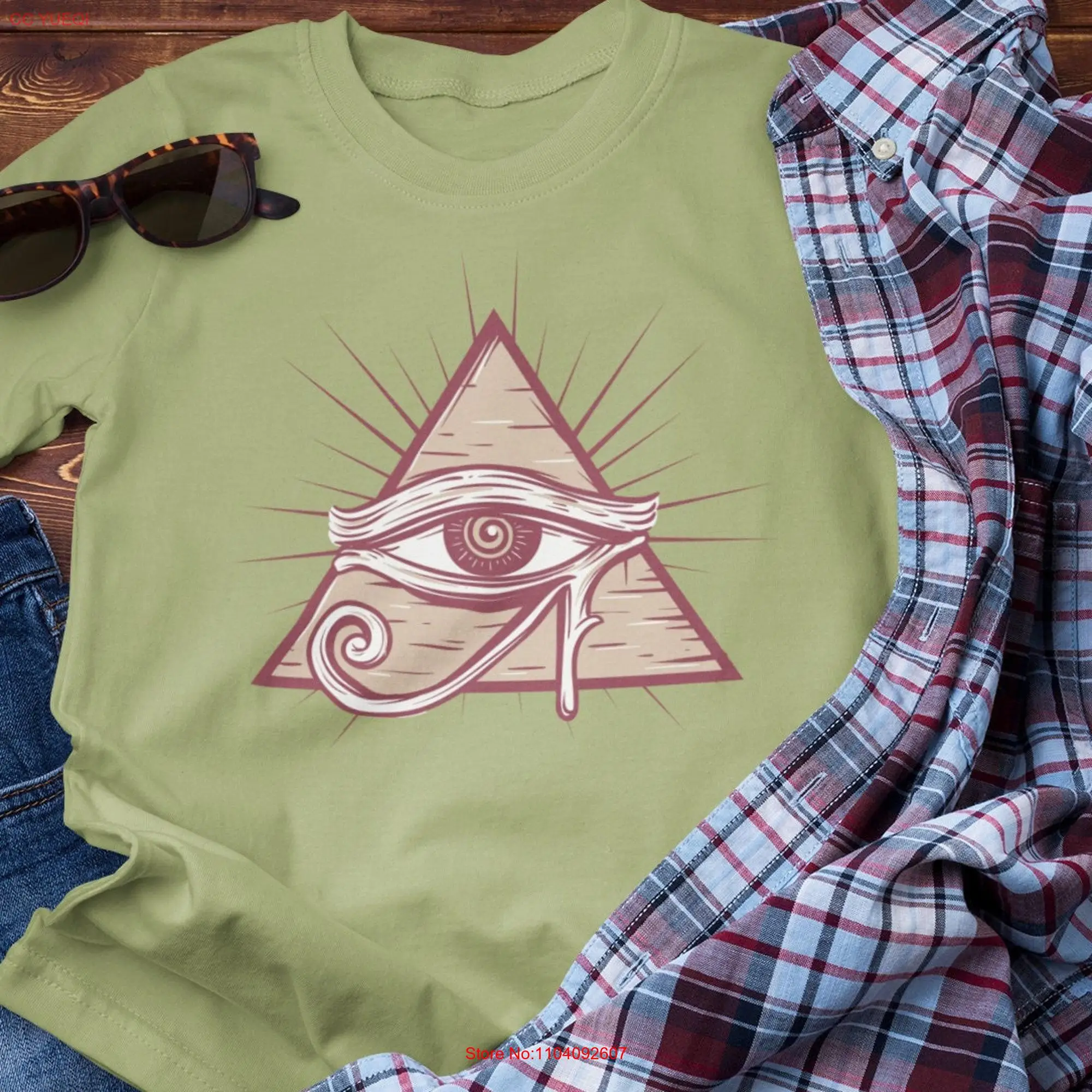 Eye of Horus T Shirt Egyptian aesthetic sun ra God Symbol for him her long or short sleeves