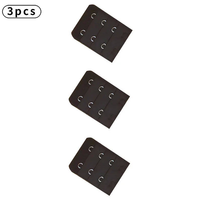 3 قطعة حمالة صدر مفيدة للنساء أسود أبيض بيج تمديدات حزام تمديد 3 صفوف 2 خطاف حزام قابل للضبط مشبك اكسسوارات DIY بها بنفسك #5